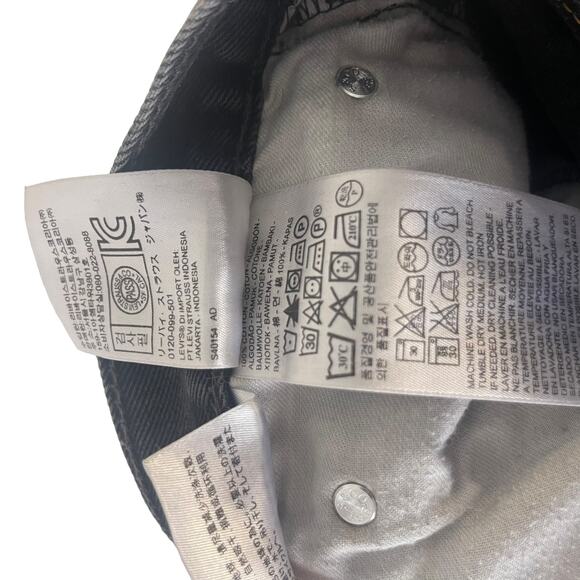 Levi's 505 Men's Size W 34 L 32 Vintage 90s 100%‎ Cotton Black Straight Jeans - Picture 9 of 9